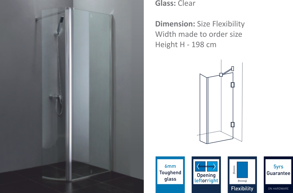 FGP - SD - Fixed Glass  Partition With Swing Door  
